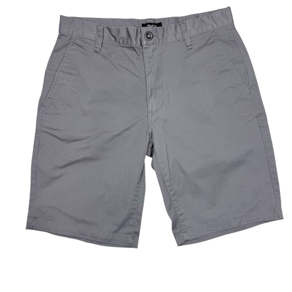 RVCA Men's Gray Flat Front Shorts